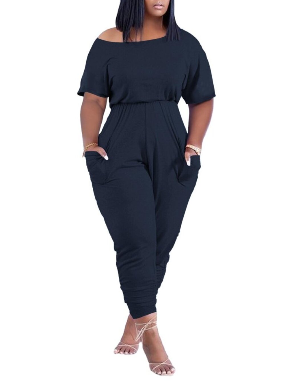 Plus Size Jumpsuits for Women Casual Rompers with Pockets for Summer